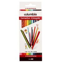 columbia formative triangular coloured pencil assorted pack 10