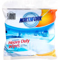 northfork heavy duty antibacterial wipes blue pack 10 sheets