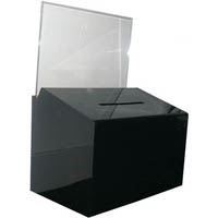deflecto ballot box lockable with header landscape a5 smoke