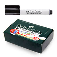 faber-castell whiteboard markers bullet 2mm black box 10