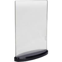 deflecto sign holder oval base double sided portrait a5 clear/smoke