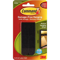command picture hanging strip large black pack 4 pairs