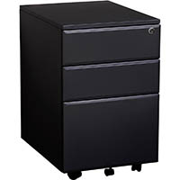 initiative mobile pedestal 3-drawer lockable 400 x 520 x 620mm black