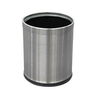 compass garbage bin with liner round 10 litre silver