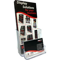 deflecto brochure holder with business card holder dl clear