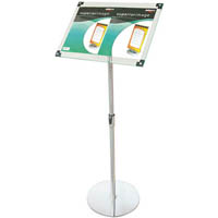 deflecto foyer stand magnetic a3 clear/chrome