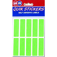 quikstik rectangular label 35 x 45mm fluoro green pack 28