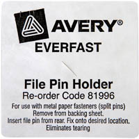 avery 81996 everfast pin holder white pack 300