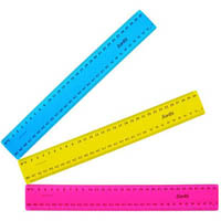 bantex ruler plastic 300mm assorted fluoro