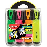 maped fluo peps highlighter chisel assorted wallet 4