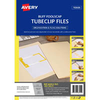 avery 88551 tubeclip file foolscap plain buff pack 5