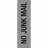 apli self adhesive sign no junk mail 50 x 202mm grey/black
