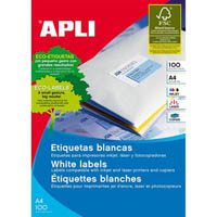 apli 1270 general use labels square corners 33up 70 x 25.4mm a4 white 100 sheets