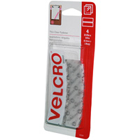 velcro brand® stick-on hook and loop fasteners 8.9 x 19mm clear pack 4