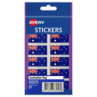 avery 932073 multi-purpose stickers australian flag 19 x 36mm pack 20