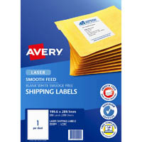 avery 959091 l7167 shipping label smooth feed laser 1up white pack 250