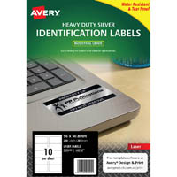 avery 959203 l6012 durable metallic heavy duty labels silver 10up pack 20