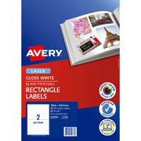 avery 959768 l7768 multi-purpose photo quality label inkjet 2up gloss white pack 25