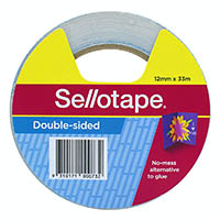 sellotape double sided tape narrow 12mm x 33m