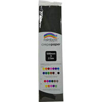rainbow crepe paper 500mm x 2.5m black