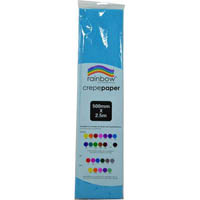 rainbow crepe paper 500mm x 2.5m light blue