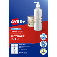 avery 980019 l7113 blank printable labels rectangle laser 10up crystal clear pack 10