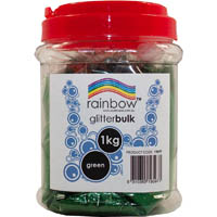 rainbow glitter 1kg jar green