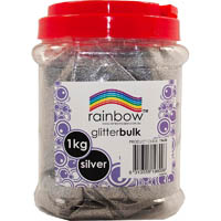 rainbow glitter 1kg jar silver
