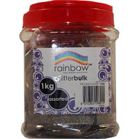 rainbow glitter 1kg jar assorted