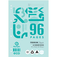 olympic b896p eco binder book 8mm ruled 70gsm 96 page a4