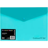 colourhide document wallet pp a4 aqua