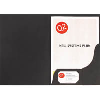 marbig professional presentation folder a4 leathergrain black pack 20