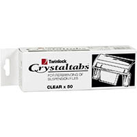 crystaltabs twinlock tabs clear box 50