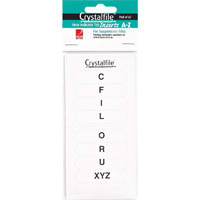 crystalfile indicator tab inserts a-z white pack 60