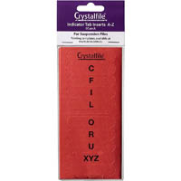crystalfile indicator tab inserts a-z red pack 60