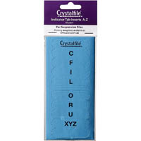 crystalfile indicator tab inserts a-z blue pack 60