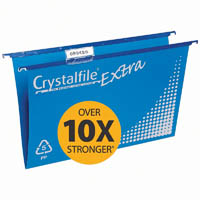 crystalfile extra suspension files foolscap pp blue pack 20