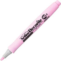 artline decorite pastel marker pen chisel 3.0mm pink