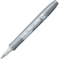 artline decorite metallic marker pen brush silver