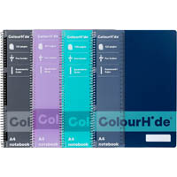 colourhide notebook 120 page a4 assorted pack 4