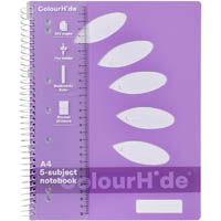 colourhide 5-subject notebook 250 page a4 purple