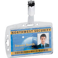 durable security pass holder acrylic with clip clear