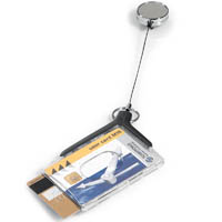 durable deluxe pro duo card holder with reel charcoal