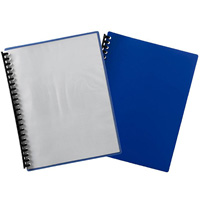 marbig display book refillable 20 pocket a4 clear/blue