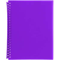 marbig display book refillable 20 pocket a4 translucent purple