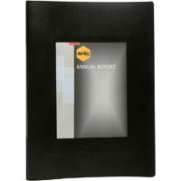 marbig display book non-refillable 20 pocket with frame a3 black