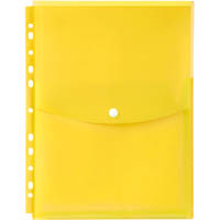 marbig binder pocket top opening a4 yellow