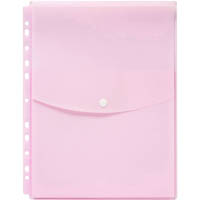 marbig binder wallet top open a4 pastel pink