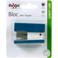 rexel bloc mini stapler blue