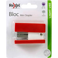 rexel bloc mini stapler red